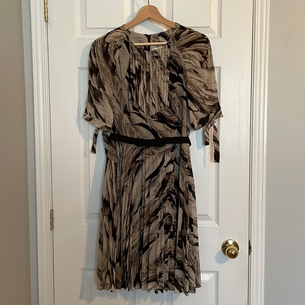 Karen Millen pleated feather print dress